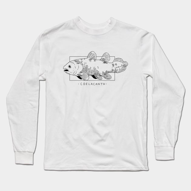 Minimalistic Coelacanth Design Long Sleeve T-Shirt by You Miichi